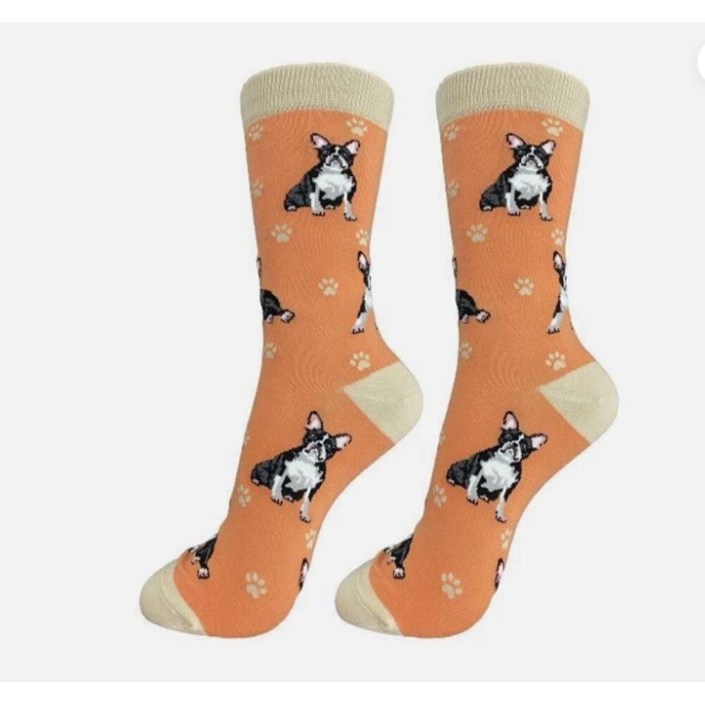 NWT BOSTON TERRIER SOCKS Unisex Happy Tails Soft Socks Gift Novelty Adult OS
